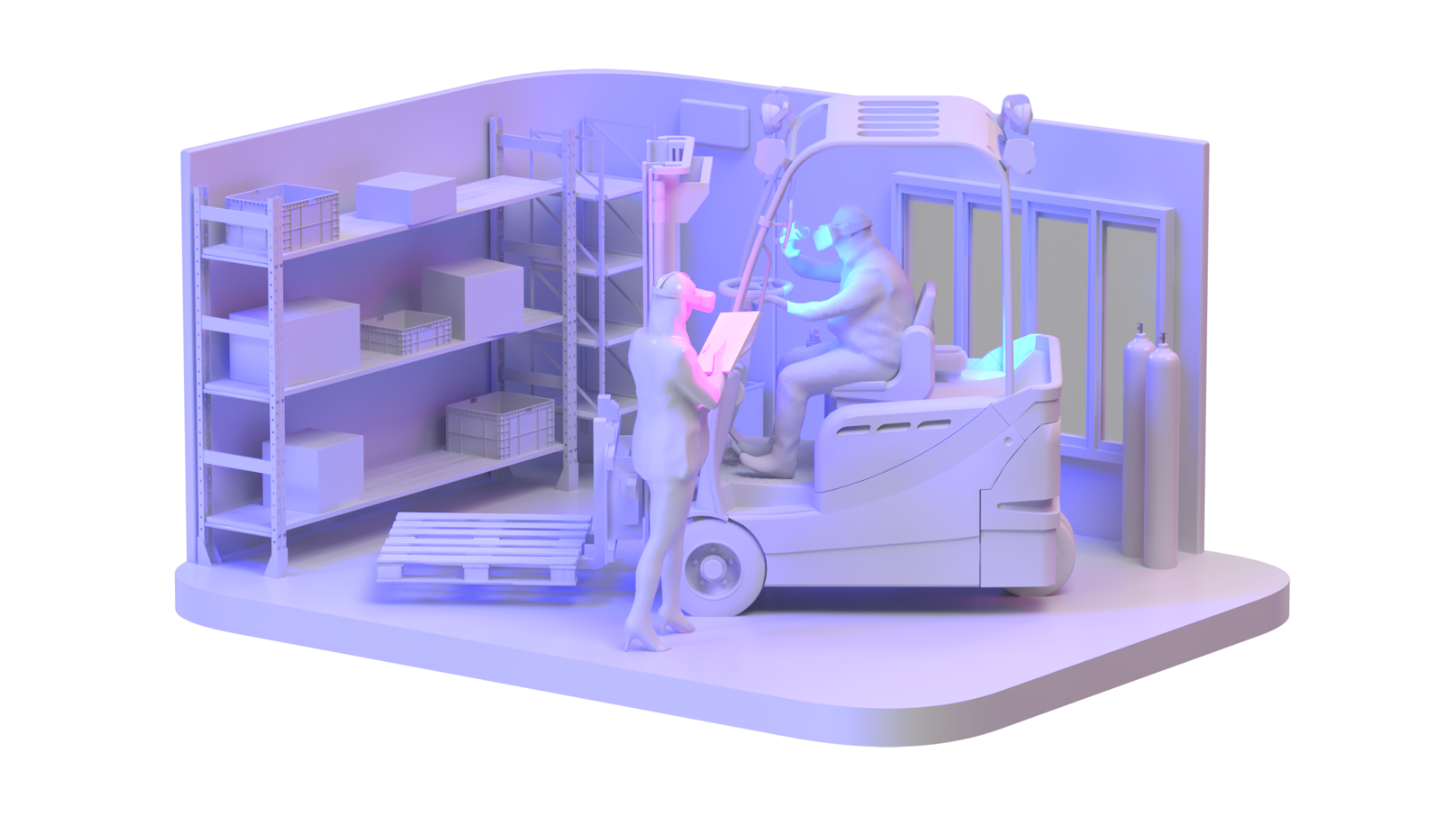 Symulator procesów logistycznych — scena