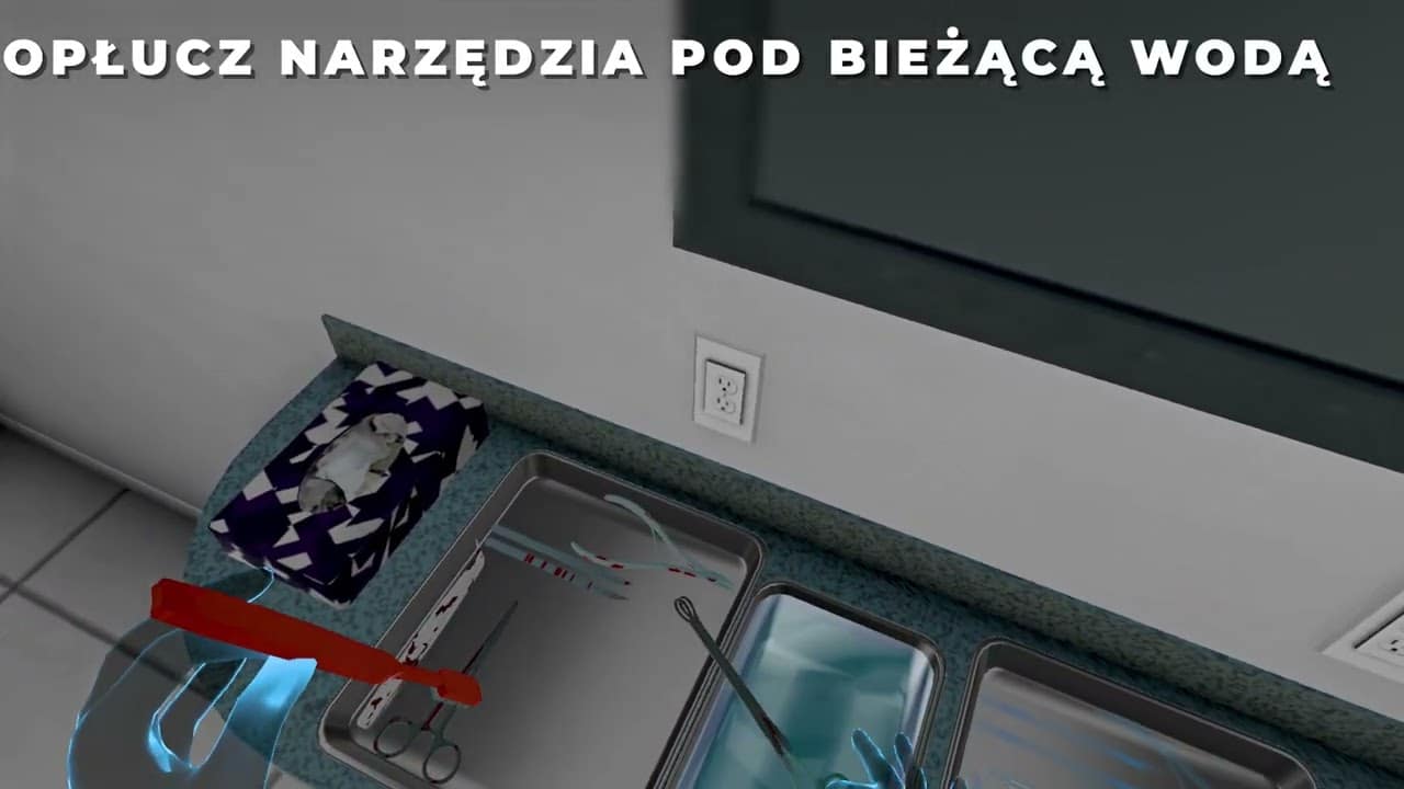 Technik sterylizacji medycznej VR — dezynfekcja wstępna narzędzi