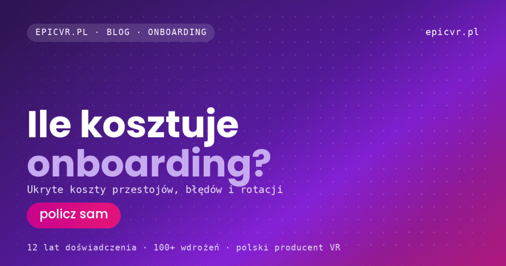 Ile kosztuje onboarding magazyniera - tytuł treści artyklułu blogowego na fioletowym tle